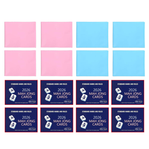 Mahjong Rule Card Protectors Transparents Plastic Sleeves-Pink