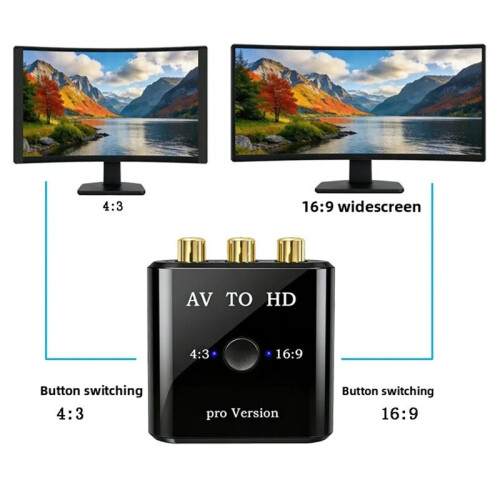 Convertitore AV A  Compatibile CVBS L/R Video Box, Adattatore AV Supporta Input Composito NTSC PAL A  Compatibile 2