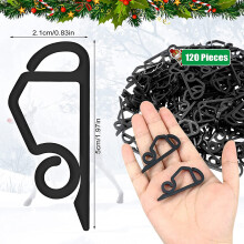Gutter Hooks Outdoor Christmas Light Clips Light Hanging Clips for Party Christmas Decorations String Lights Black