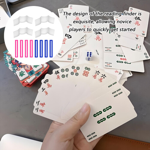 Pack of 4Pcs Mahjong Instruction Card Reference Card-Blue 2