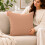 (Pack of 2, Peach) 40x40cm Plain Dyed Microfiber Cushion Covers | Extra Large Throw Pillow Covers 2