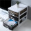 Four-Layer Drawer Type Storage Box, Transparent Black White, Ideal for Home 5 Drawer 4