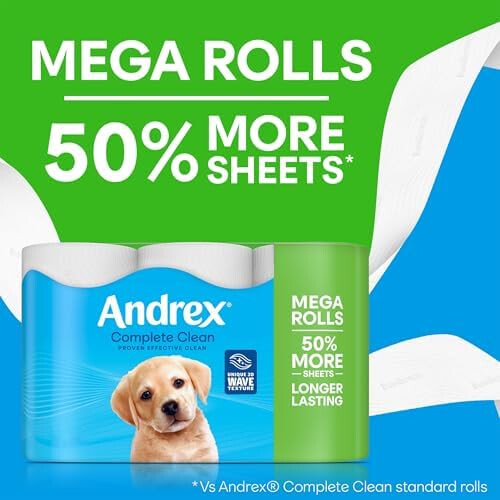Andrex Andrex Complete Clean Toilet Roll - 24 Mega Toilet Rolls (=36 1
