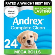 Andrex Complete Clean Toilet Roll - 24 Mega Toilet Rolls (=36
