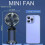 Mini Portable Fan - 5 Speeds - USB Rechargeable - 6500 mAh - Foldable - Blue 4