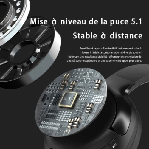 Ακουστικά Bluetooth - Πτυσσόμενα HiFi - Bluetooth 5.1 - Ενσωματωμένο Μικρόφωνο - Ροζ 2