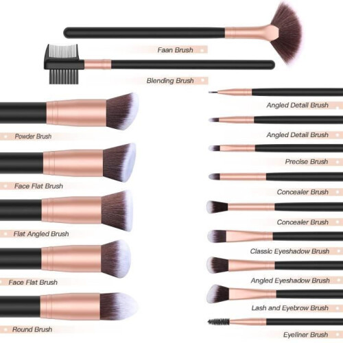 Makeup Brush Kit - Professional Set - Foundation Brushes - Makeup Bag - Affordable 1