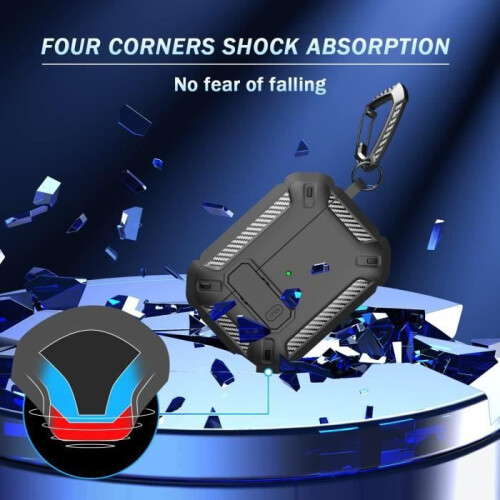Rigid TPU Case for AirPods Pro Full Protection with Secure Lock and Durable Hard Shell Design 2