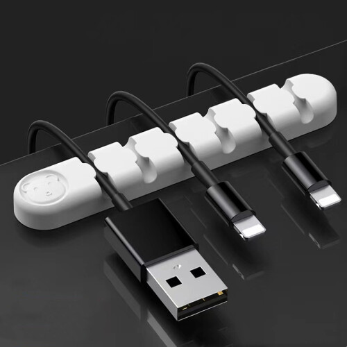 Selbstklebender Kabelhalter / Kabelverteiler mit 6 Schlitzen White 1