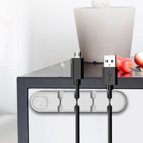 Selbstklebender Kabelhalter / Kabelverteiler mit 6 Schlitzen White 2