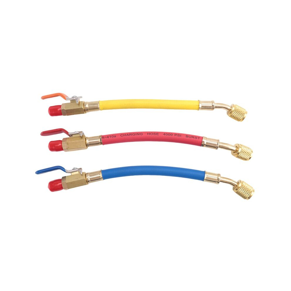 R134a R410 R22 Hbv-B01 Psi Manifold Gauge Set A/C Refrigeration Charging Hose Hvac Refrigerant Hoses With Valve 4711198793426