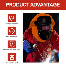 2Pcs Welding Helmet Cover and Helmet Bib Set, Welding Accessories with Press Fit Seal for Neck Protection, Fits Most B