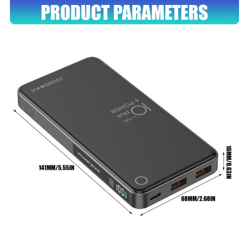 22,5 W snellaadvermogen Batterijhouder Case-Zwart 1