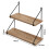 Levede Solid Floating Shelves Wall Mounted Hanging Shelf Set of 2 Rustic 40cm 8