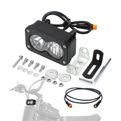 LED Headlight Upgrade Kit for Ridstar Q20/Q20 Lite/Q20 Pro with Mount Bracket Extension Cable Front Light Headlight A 2