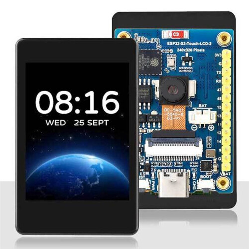 ESP32 S3 LCD Camera Development Board with 2-Inch Display OV5640-5MP Camera QMI8658 Sensor for  with Touch 1