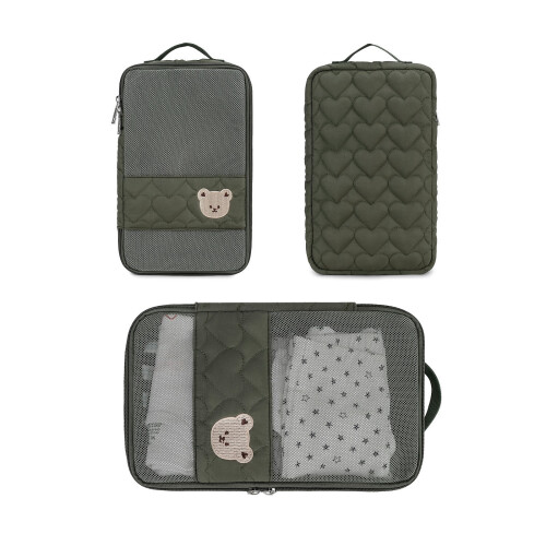 Modern Diaper Backpack with Separate Storage-Rice white bear 1