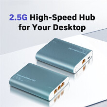 2.5G High Speed Ethernet Splitter 1 PoE in Multi-Port Out Network Type-C Power Plug & 3Ports