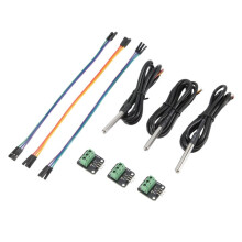 3Set DS18B20 Temperature Sensor Kit Waterproof Digital Sensor 100CM Cable Stainless Steel Probe and Module Adapter Board