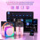 Set di microfoni karaoke wireless per bambini con 2 microfoni, Bluetooth 5.3, cambiavoce e luci LED, microfono portatile per bambini 2