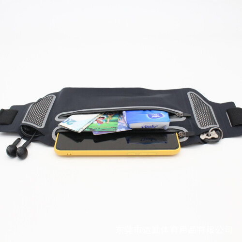 Sac banane ultra fin avec double fermeture éclair Black 2