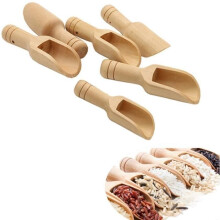 Wooden Spoon, Small Bath Salt Spoon, Wooden Spoon for Spices, Kitchen, Spoon, Kitchen Utensils (6PCS)