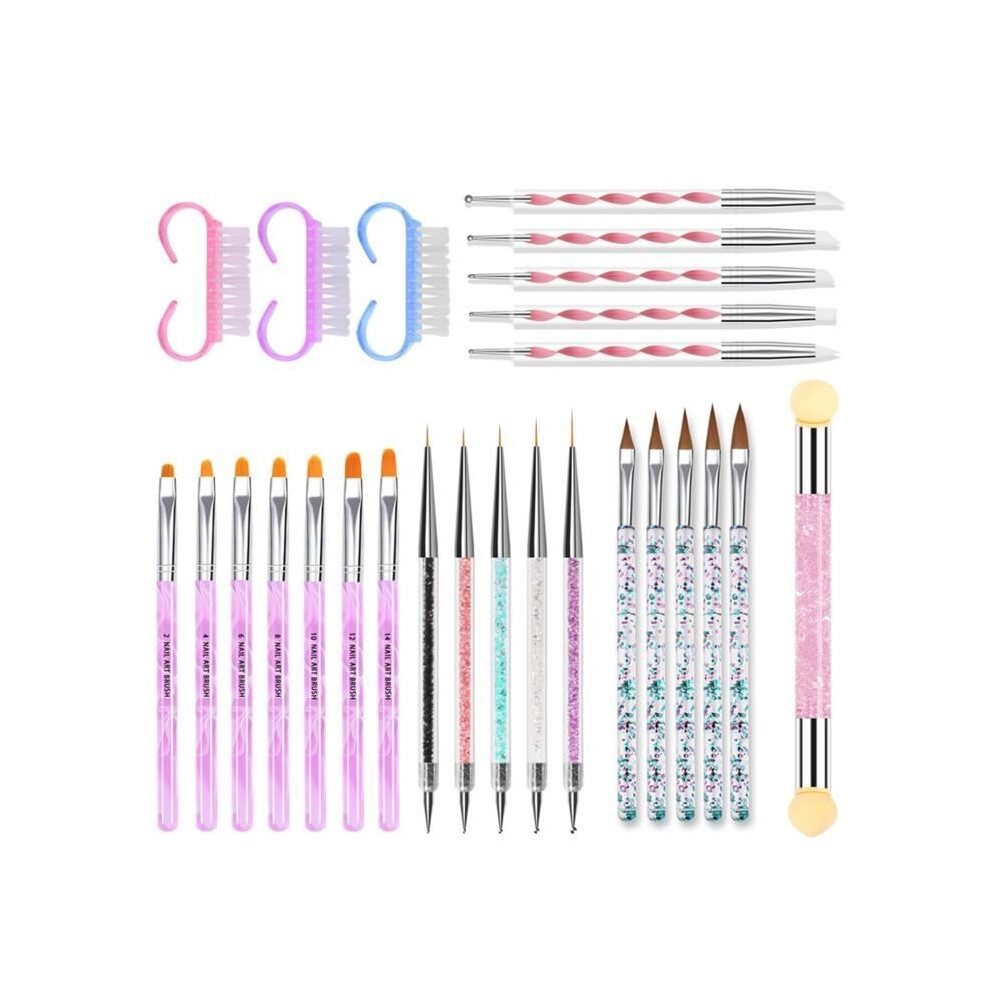 Aihontai Nail Brushes - 26 Pieces - Nylon - Practical - Nail Art