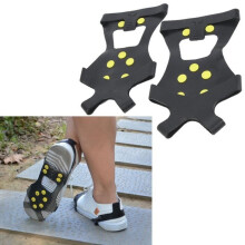 Pair Shoe Covers 10 Teeth Crampons Anti-slip Ice Snow Grips Outdoor (XL)-CHD