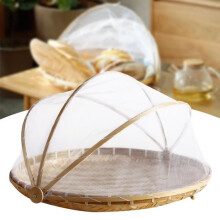 Picnic basket/Fruit basket for the kitchen - Round basket with lid - 35cm - 1pc