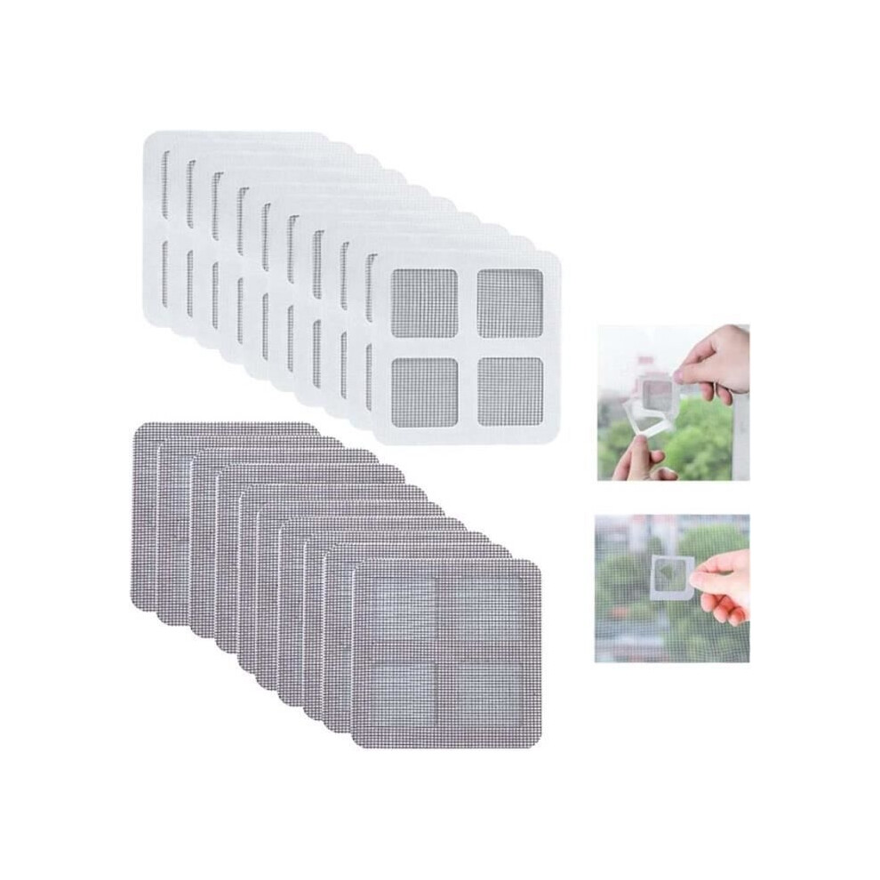 Mosquito Net Repair Patch - Folaya - 20Pcs - Hook And Loop Fastener - Fiberglass - Gray 9149891704404