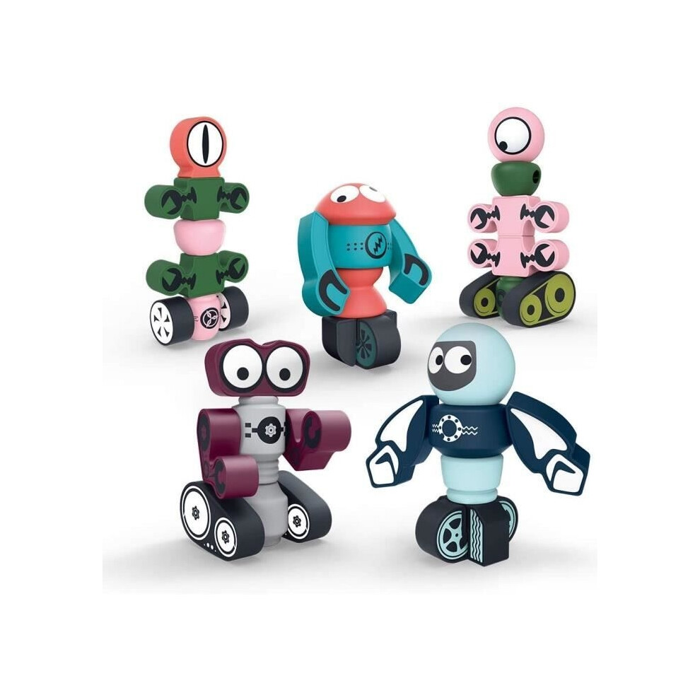 Aihontai Magnetic Robots, Set Of 35 Magnetic Blocks For Children With Storage Box, Stacking Toys, Educational Game For Children