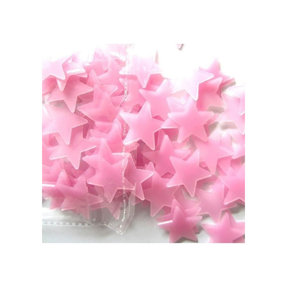 100Pc Children's Bedroom Fluorescent Glow In The Star Wall Stickers Dark/Pink Aihontai