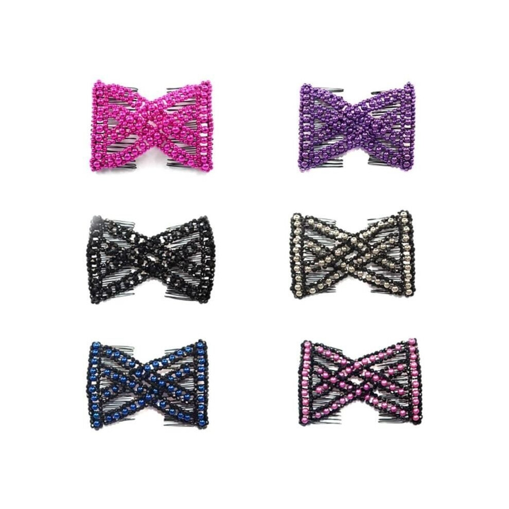 Aihontai 6-Piece Magic Comb Set, Magic Stretch Hair Combs, Stretch Hair Clips, Elastic Hair Barrettes For Women's Hairstyling