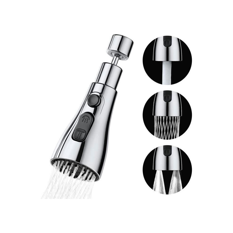 Kitchen Sink Pull-Out Sprayer, 360 Rotating Faucet With 3 Modes, Kitchen Faucet Nozzle With Aerator, Kitchen Sink Mixer Tap With 9149891707245