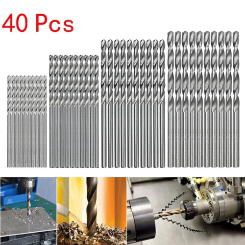 40 Pcs High Speed Steel Building Drill Bit Set Tool  Drill HSS Bit 0.5mm-2.0mm Straight Shank PCB Drill Bits Set 1