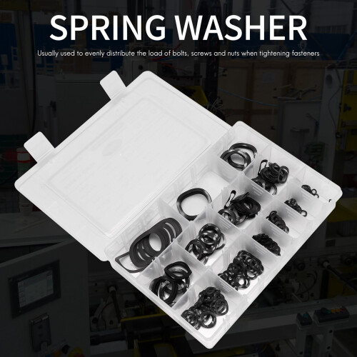 320Pcs Carbon Steel Compression Type Wavy Wave Crinkle Spring Three Wave Washers Assortment Kit 1