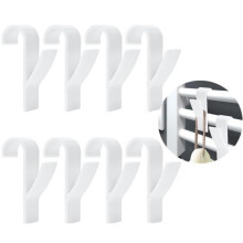 Towel Rail Radiator Hooks, 8 Pieces White Plastic Hooks for Radiators, for Heated Towel Rails in Bathroom