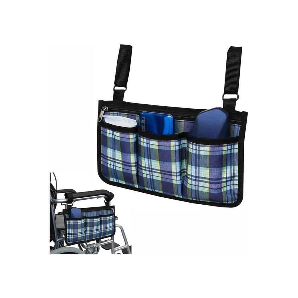 Aihontai Wheelchair Bag, Wheelchair Storage Bag, Wheelchair Accessory Bag, For Wheelchairs, Blue