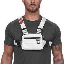 Chest Bag, Multifunctional Sports Bag for Bears, Mountaineering Bag, Mobile Phone Bag, Sports Bag (White)