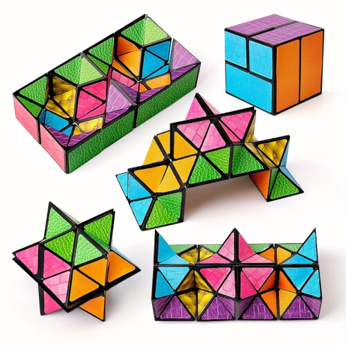Infinity Magic Cube - 3D Hexagon Puzzle For Youngsters, Space Geometry Flip Toy, Brain Boost & Relax, Mixed Colors, ABS Material 1