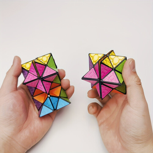 Infinity Magic Cube - 3D Hexagon Puzzle For Youngsters, Space Geometry Flip Toy, Brain Boost & Relax, Mixed Colors, ABS Material 2