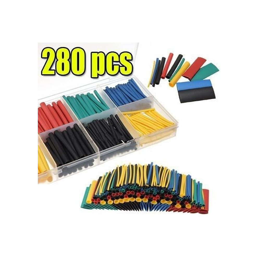 Heat Shrink Tubing - Box Of 280 Tubes - Polyolefin - Diameters From 1 To 10Mm - 2:1 Ratio 9149891715318