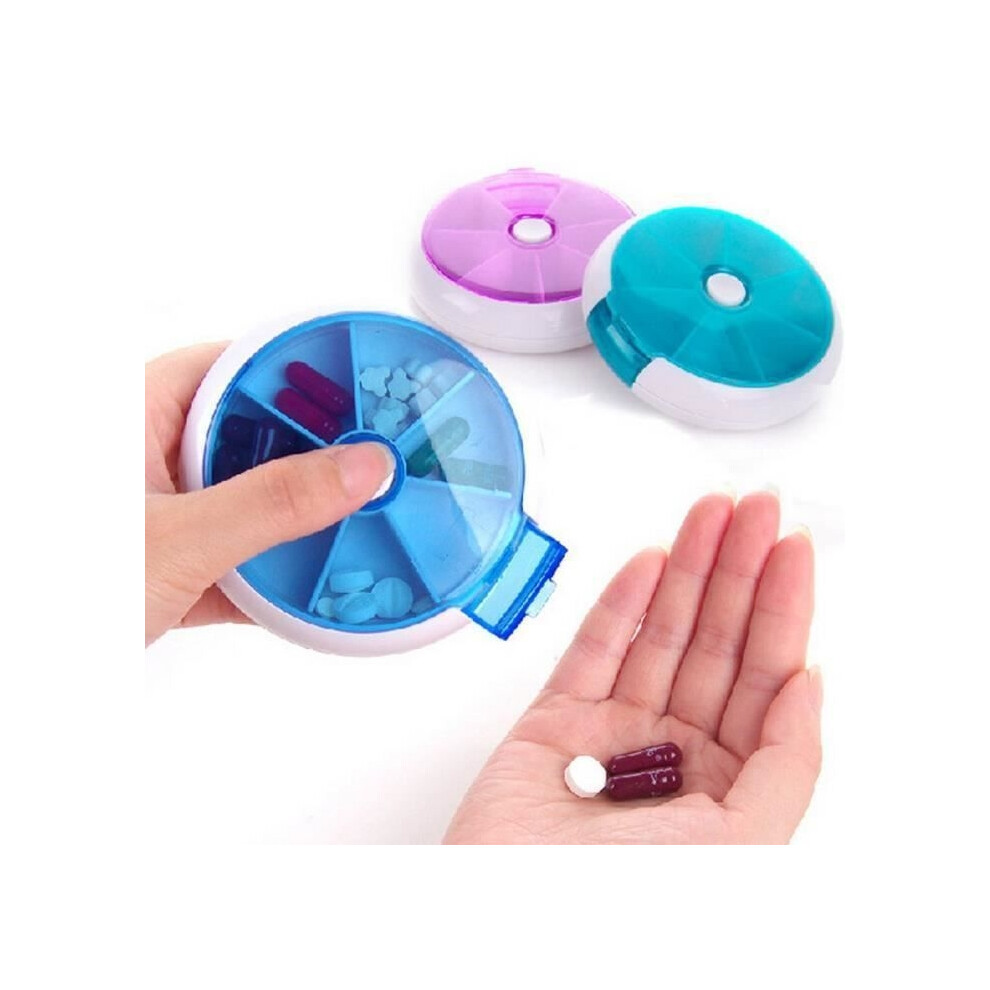 Aihontai Blue Weekly Pill Organizer Box For 7 Days Of Weekly Medication #C347