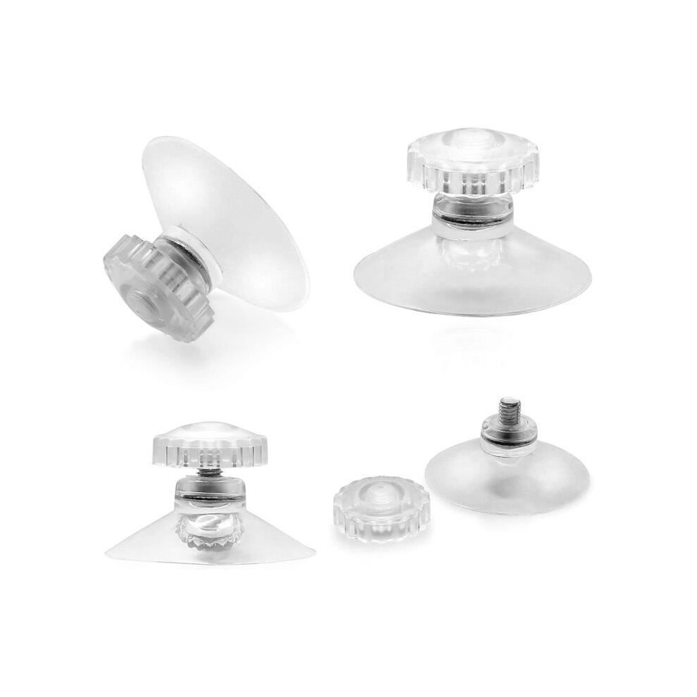 20 X Suction Cups With Thread And Knurled Nuts Ã 45 Mm, Transparent, For Car, Camping, Window, Sunshade 9149891716995