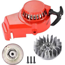 Recoil Starter Pull Starter Alloy with Flywheel Replacement for 2-Stroke 47cc 49cc Mini Pocket Motocross