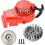 Recoil Starter Pull Starter Alloy with Flywheel Replacement for 2-Stroke 47cc 49cc Mini Pocket Motocross 1