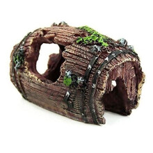 Resin aquarium ornament - Red - Barrel Cave - 9.5 x 7 x 5 cm