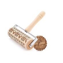 Rolling pin - Wood - 3D - Ergonomic - Cookie decorating - 18x15cm