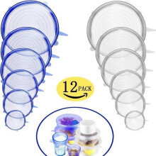 Silicone Lids - 12 Pieces - Stretchable - BPA Free - Multi-Diameter