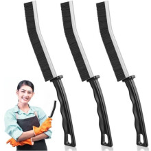 3-Piece Gutter Cleaning Brush Set, Bathroom Cleaning Brush, Tile Grout Brush, Stiff Bristle Cleaning Brush